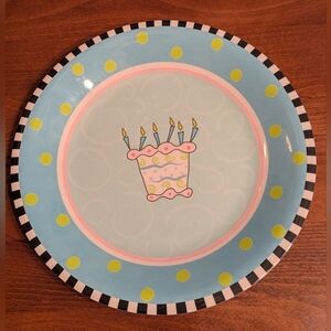 Outta Hand Birthday Theme Melamine Plate Cake